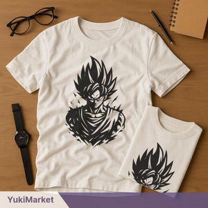 Super Saiyan Warrior SVG PNG | Anime Power Silhouette Clipart | Goku Inspired Art for Cricut & Print