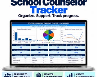 School Counselor Caseload Tracker | Ultimate Google Sheets Template with Dashboard & Reports