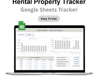 Rental Property Tracker | Google Sheets Template | Landlord Spreadsheet | Property Management | Income & Expense Log