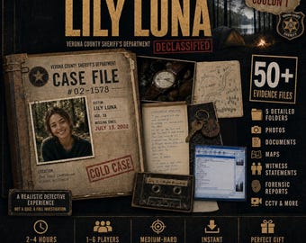 Cold Case Murder Mystery Game Printable | Detective Game for Adults | Escape Room at Home | Instant Download PDF