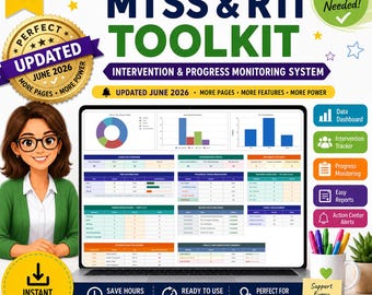 MTSS RTI Complete School Tracker | Tier 1 2 3 Data Tracking | Progress Monitoring | Google Sheets | Editable | K-12 Teacher Tool