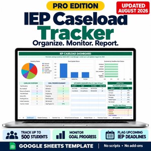 IEP Caseload Tracker Pro Edition & Dashboard | Special Education Management System