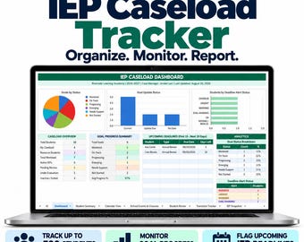 IEP Caseload Tracker Pro Edition & Dashboard | Special Education Management System