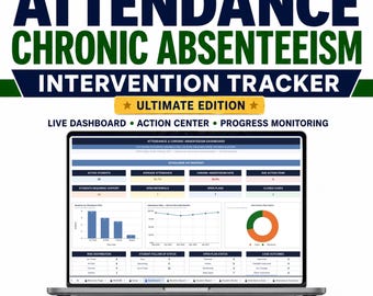 Student Attendance Tracker Google Sheets | Chronic Absenteeism Intervention Tracker | MTSS Attendance Support | School Attendance Dashboard