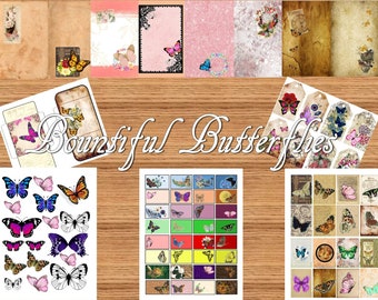 Bountiful Butterflies Junk Journal Kit, Butterfly Printables, Butterfly Digital Kit