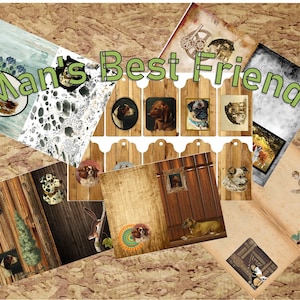 Hunde, Mann bester Freund Journal Kit, Dog Journal Kit, Welpe Ephemera