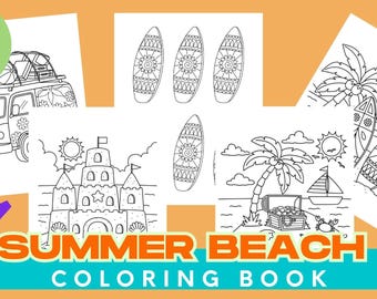 Summer Beach Coloring Book