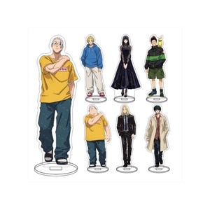 Stand de acrílico do Sakamoto Days | Decoração de mesa de figura de anime | Sakamoto, Shin, Lu, Nagumo, Shishiba, Osaragi, Heisuke e família colecionável
