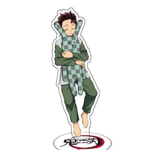 Figurines en acrylique somnolent pour tueur de démons - Tanjiro, Nezuko, Zenitsu, Inosuke, Rengoku, Mitsuri et plus en pyjama