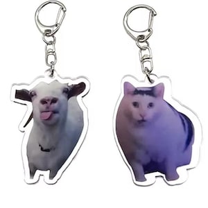 Hein ? Chat blabvlbalbalba mouton Exquis acrylique 5 cm porte-clés, porte-clés humoristique et drôle pendentif acrylique