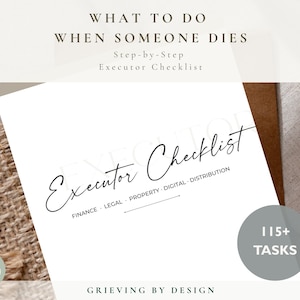 Executor Checklist Planner Printable & Editable PDF | Executor Notebook | Probate Checklist | Executor Guide Worksheets, After Death Planner
