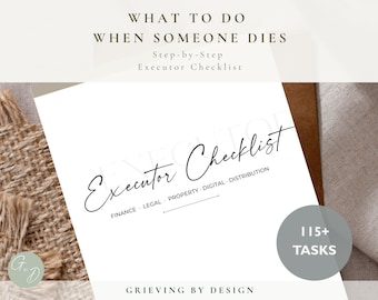 Executor Checklist Planner Printable | Editable PDF Executor Notebook | Probate Checklist | Estate Planning Worksheet | After Death Planner