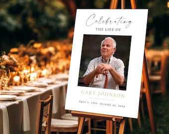 Funeral Welcome Sign Template Editable , Celebration of Life Memorial Poster (Digital Download)