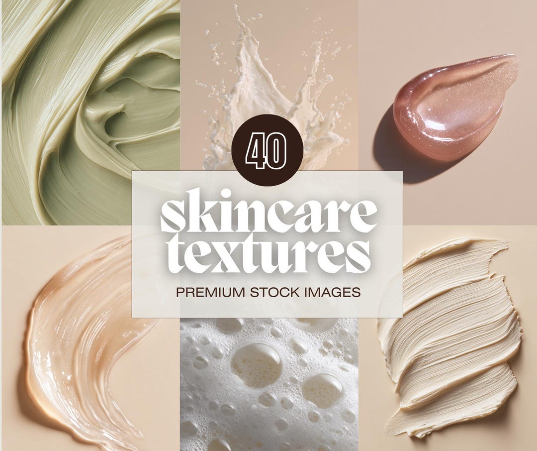 Cream Overlay 40 Skincare Textures Essentials Pack | Cream & Serum Backgrounds for ...
