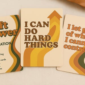 Retro Bold Affirmation Deck – 30 Printable Quote Cards – Self Love, Daily Motivation & Mental Health Wall Art – Digital Download