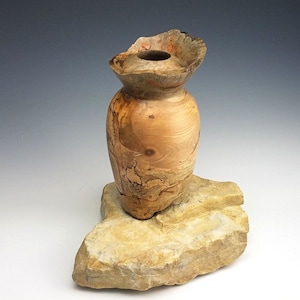 Ancient Beauty: Double Natural Edge Wood Art Live Edge Maple Vase