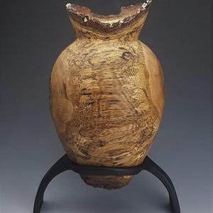 A Natural Classic: Natural Edge Wood Vase Live Edge Chinkapin Oak Wood Art