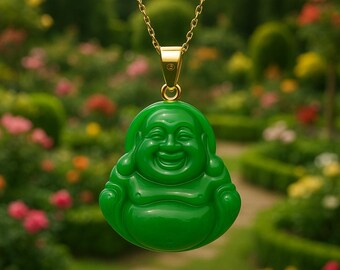 Lucky Laughing Buddha Jade Pendant