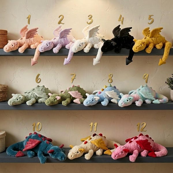 Plush toy colored dragon 50cm