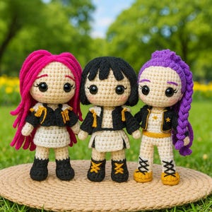 Kpop Inspired Amigurumi Doll Crochet Pattern Bundle (PDF) english, German, Spanish
