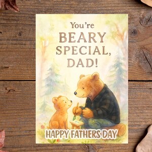 Vatertagskarte vom Kind, Du bist Beary besonderer Dad – Süßer Bär & Junges Aquarell – Druckbare Karte für Papa, Geschenk für Vater, Papa, Papa