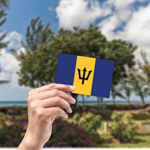 Barbados flag Sticker, International Sticker, Nations Flag Sticker, Water Bottle Sticker, Laptop Sticker, Car Sticker, Car Window Decals