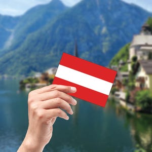 Austria flag Sticker, International Sticker, Nations Flag Sticker, Water Bottle Sticker, Laptop Sticker, Car Sticker, Car Window Decals