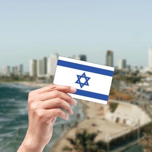 Israel Flag Sticker, International Sticker, Nations Flag Sticker, Water Bottle Sticker, Laptop Sticker, Car Sticker, Car Window Decals