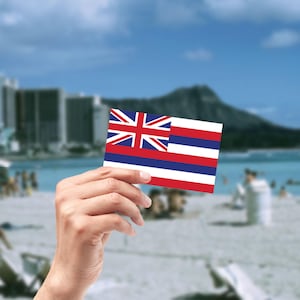HAWAII State Flag Sticker, United States Flags, Sticker, State Flags, Water Bottle Sticker, Laptop Sticker, Car Sticker, Car Window Decals