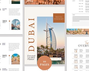 Editable Vacation Itinerary Template: Canva Travel Planner (Digital Download, US Letter Size)