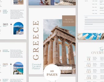 Editable Vacation Itinerary Template: Canva Travel Planner (Digital Download, Printable PDF)