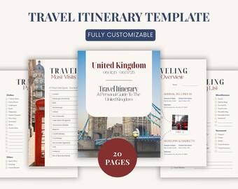 Editable Vacation Itinerary Template: Canva Travel Planner (Digital Download)
