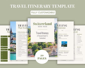 Canva Travel Itinerary Template: Customizable Trip Planner (Digital Download, PDF)