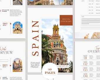 Editable Canva Travel Itinerary Template: Vacation Planner (PDF Download)