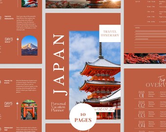 Editable Vacation Itinerary Template: Canva Travel Planner (Digital Download)