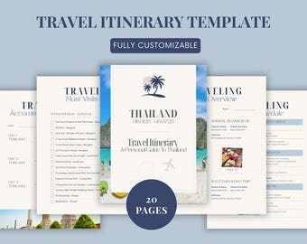 Editable Vacation Itinerary Template: Canva Travel Planner (Digital Download)