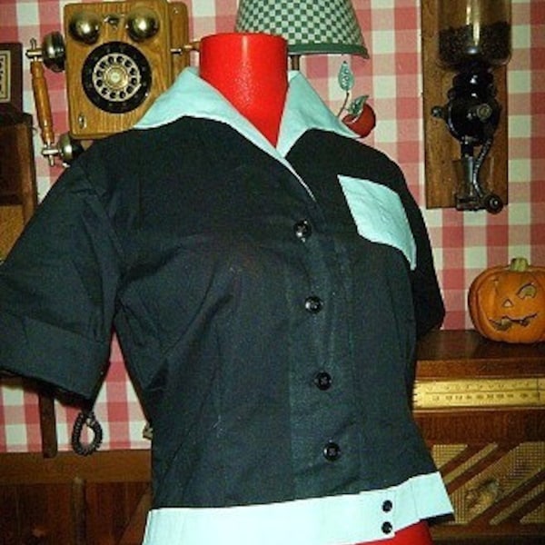 BILLIE - 1950s Vintage Style Ladies Bowling Shirt - ALL SIZES - Custom Made