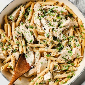 Creamy Garlic Chicken Pasta Recipe | Printable Digital Download | Easy Comfort Food Dinner