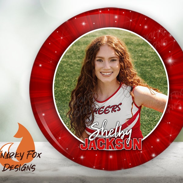 3" Cheer Squad Custom Photo Pins Magnets Mirrors