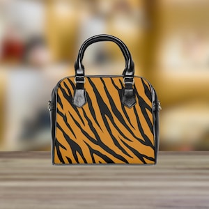 Bolso de hombro con estampado de tigre: bolso con estampado animal, bolso llamativo, bandolera de moda, bolso tote elegante, cartera moderna