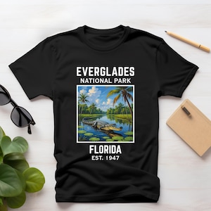 Everglades National Park Florida T-Shirt, Alligator Graphic Tee, EST 1947 Shirt, Nature Lover Gift, Vacation Souvenir Top