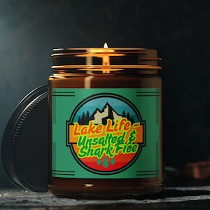 Lake Life Gift, Funny Host Candle, Amber Jar, Lake House Decor, Summer fun