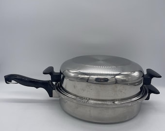 Chef's Ware Townecraft 11" koekenpan multi-core T 304 roestvrijstalen deksel eierstroper