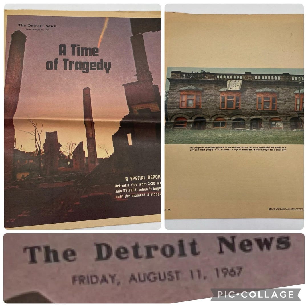 The Detroit News Riots July 1967 Special Report Black History Racial ...