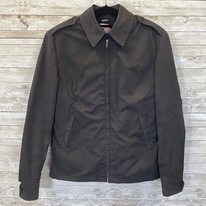 Vintage '87 Neptune Garment Co Womens 14L Jacket Army Black Removable Liner Vest image 2