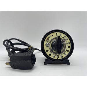 Vintage M.H. Rhodes Mark-Time svart 60-sekunders mörkrumstimer fungerande