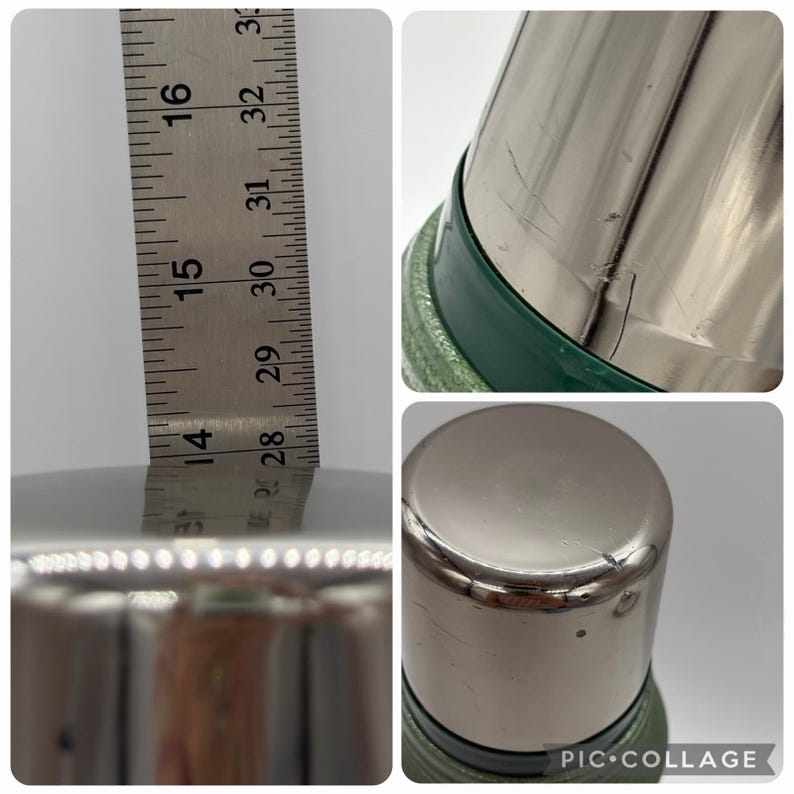 Garrafa térmica vintage grande Aladdin Stanley A-944DH verde de um quarto de galão, fabricada nos EUA. imagem 8