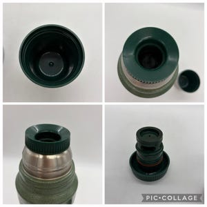 Garrafa térmica vintage grande Aladdin Stanley A-944DH verde de um quarto de galão, fabricada nos EUA. imagem 7
