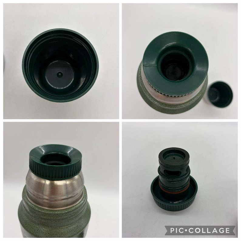 Garrafa térmica vintage grande Aladdin Stanley A-944DH verde de um quarto de galão, fabricada nos EUA. imagem 7