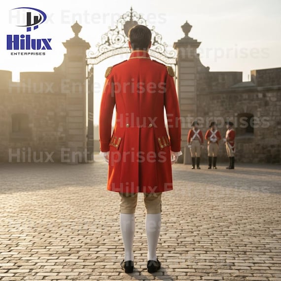 男性用英国レッドコート将校制服、アメリカ独立戦争コスチューム、軍事